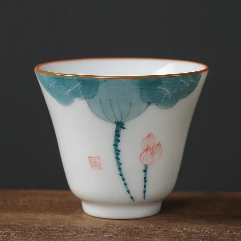 

Керамическая чашка JINGDE TEA SET с рисунком лотоса