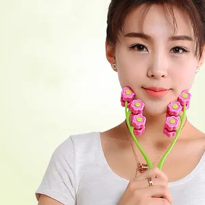 1Pcs Flower Shape Facial Massager Roller Manual Face-lift Neck Slimming Relaxation  Anti Wrinkle Bea in India