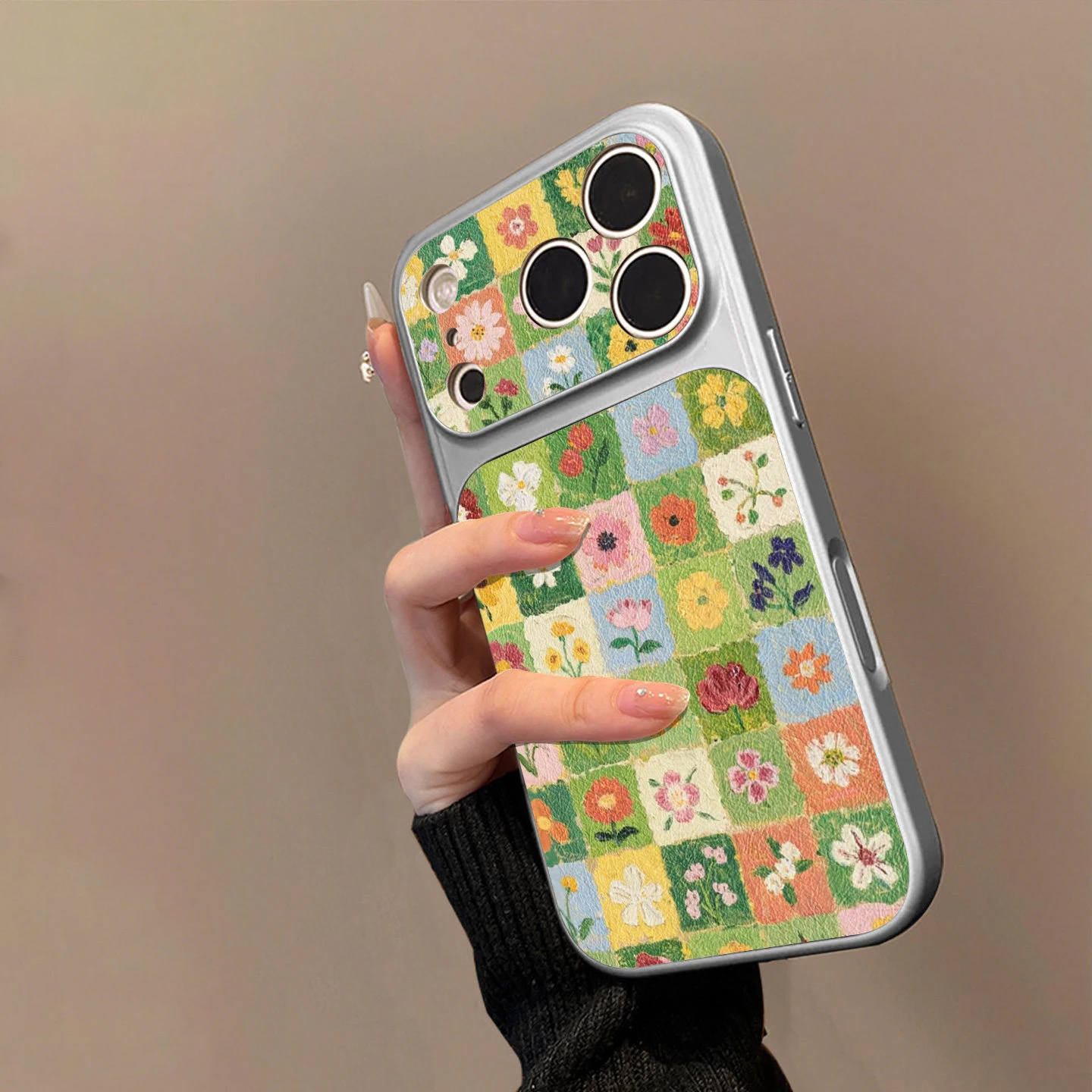 Чехол для телефона с клетчатым цветочным узором для iPhone 17 Pro Max, Air 16, E 15, 14, 13, 12, 11 Pro Max, 17E, 8, 7 Plus, X или серии 17 (art.: 3920d97db3c08) - 3920d97db3c08