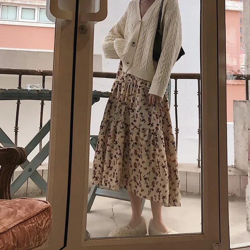 Lucyever осенне-зимние длинные юбки с высокой талией женская элегантная юбка-миди