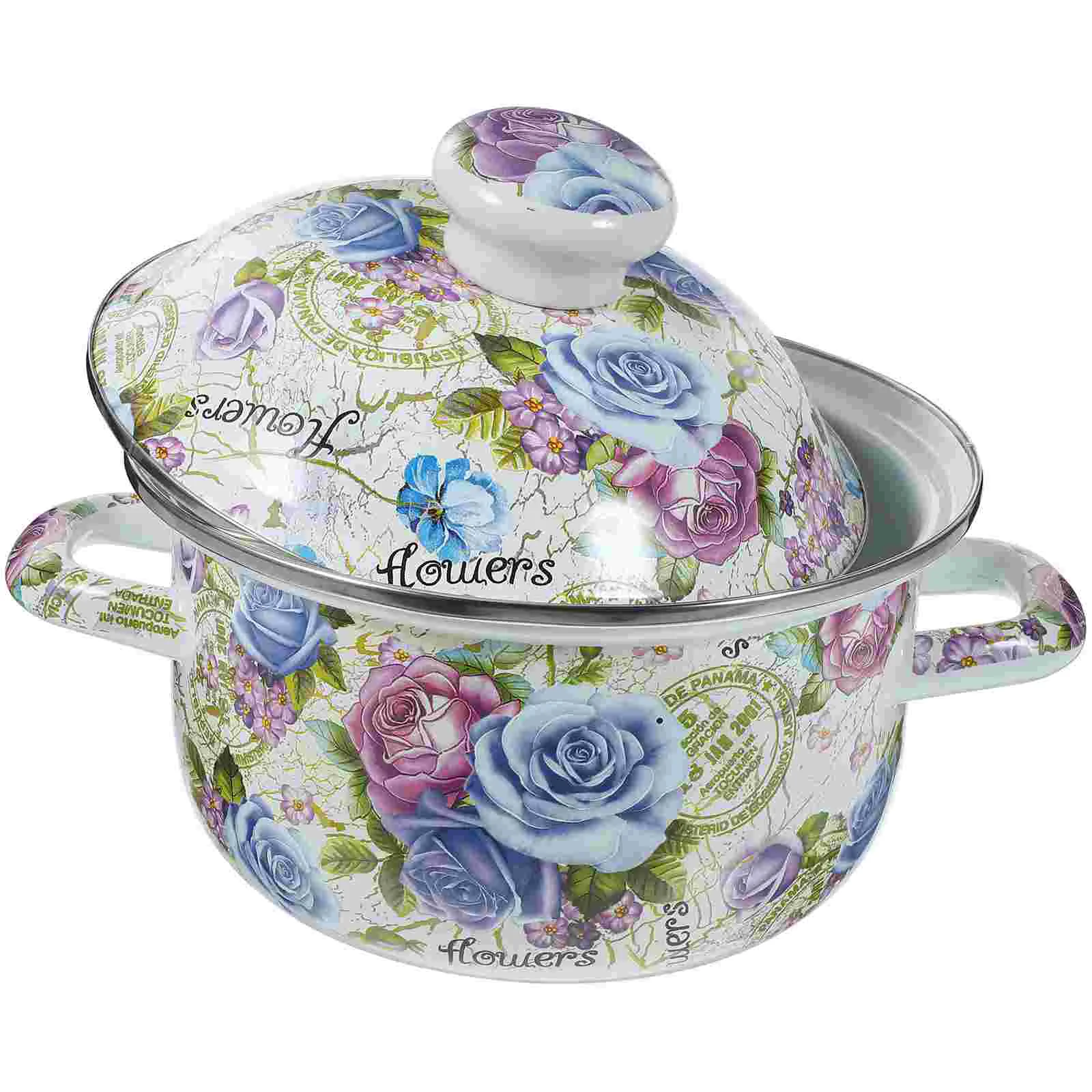 

Soup Pot Sauce Handle Small Cooking Enamel Pan Binaural Pots Non Stick Pans Kitchen