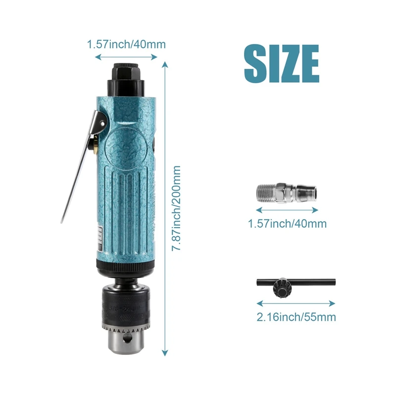 ABHU Tr-5200 22000 об/мин высокоскоростная прямая пневматическая дрель с патроном 1 5-10 мм