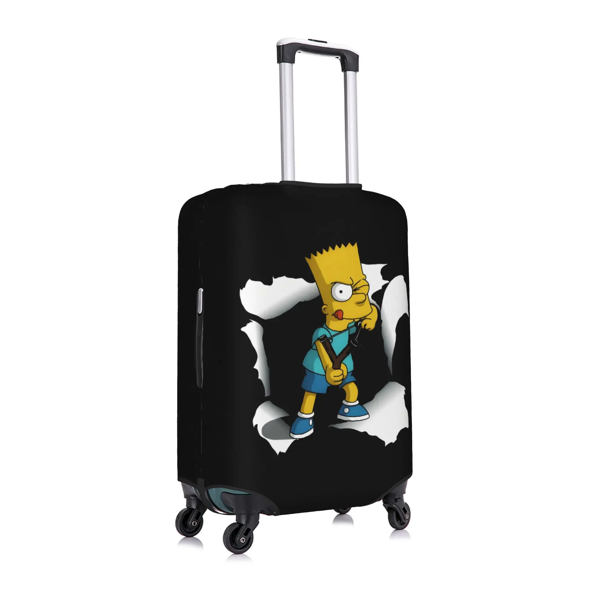 Фото Защитный чехол для чемодана с аниме-персонажами Симпсонов: Барт, Гомер. Милый мультяшный дизайн. Пылезащитный. №3