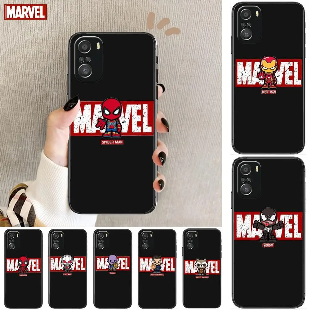 

Marvel cute hero Phone Case For xiaomi redmi 11 Lite pro Ultra 10 9 8 MIX 4 FOLD 10T Black Cover Silicone Back Prett
