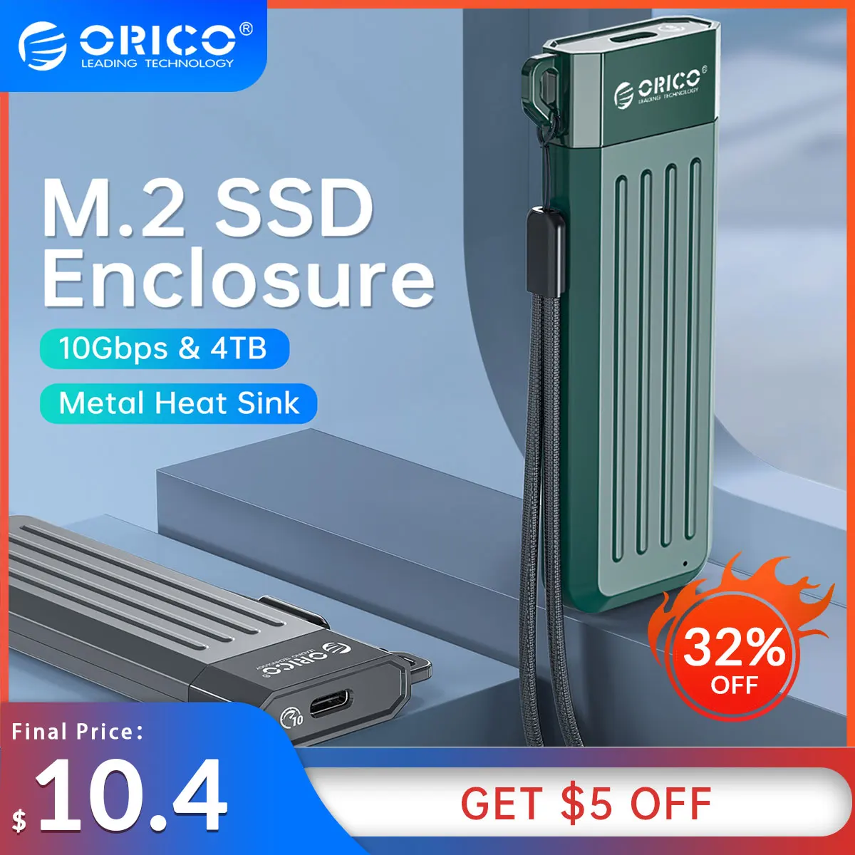 ORICO M2 SSD чехол NVMe USB Type C Gen2 10 Гбит/с PCIe корпус M.2 SATA NGFF 6 Твердотельный накопитель |