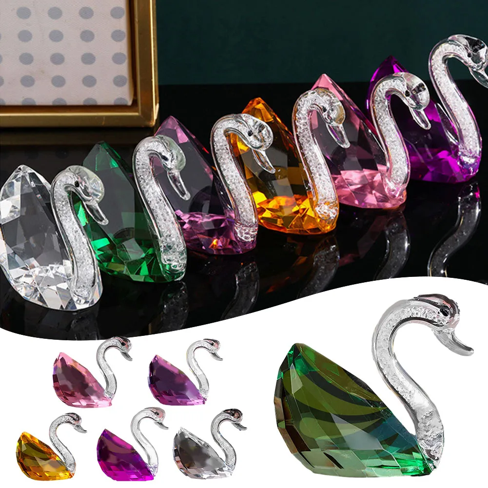 

Crystal Swan Ornaments Desktop Decorations Creative Home Decoration Garden Home Room Car Decor Gift Mineral Stones.