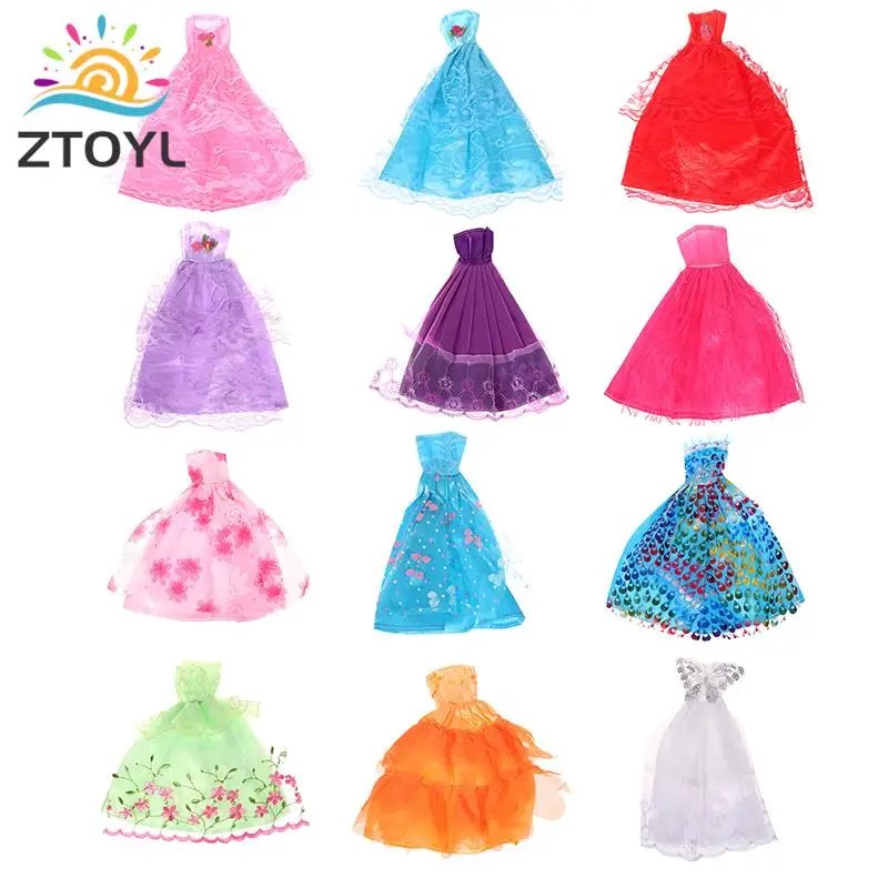 

Кукольная одежда для кукол 30 см, декоративные аксессуары, платье принцессы, вечернее платье, юбка со шлейфом, свадебное платье, Детские ролевые игры, игрушки «сделай сам»