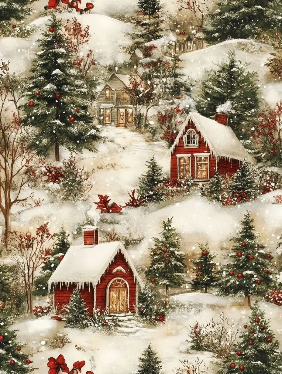 

Винтажный рождественский постер HALFLEMART