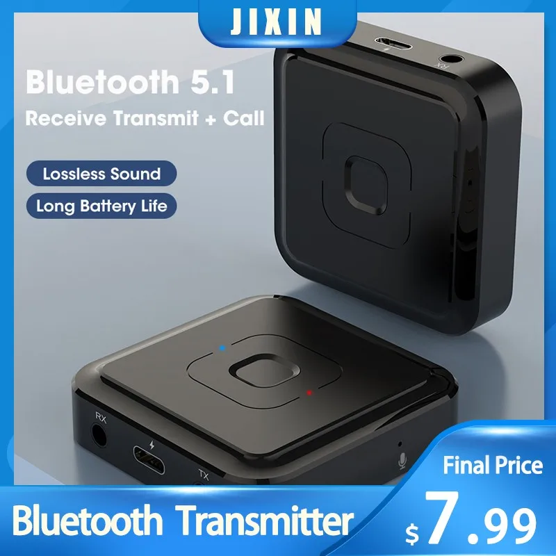 

Bluetooth 5,1 приемник передачи вызовов, аудио приемник, передатчик 3,5 мм, AUX разъем, RCA USB, стерео беспроводной адаптер с микрофоном для автомобильн...
