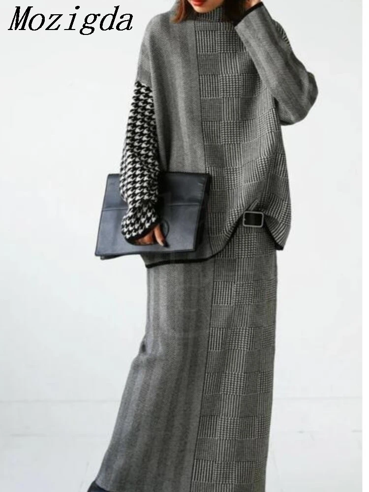 Осень-зима комплект из двух предметов японский вязаный свитер с сеткой Тысяча