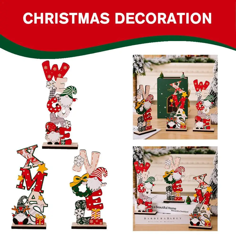 

Christmas Wooden Decoration Tabletop Standing Ornaments Welcome Xmas Letter Wood Sign Merry Christmas For Home Decor Tools