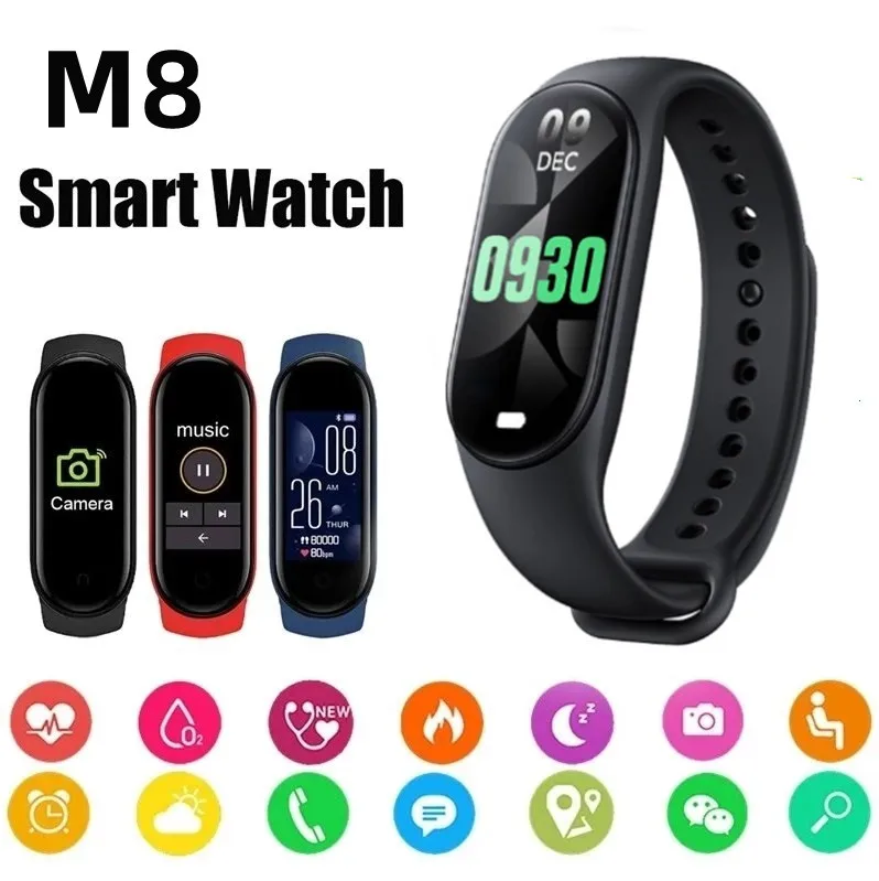 

M8 Smart Watch Men Women Fitness Sports Smart Band Bluetooth Music Heart Rate Monitor IP67 Waterproof Smartwatch For Xiaomi