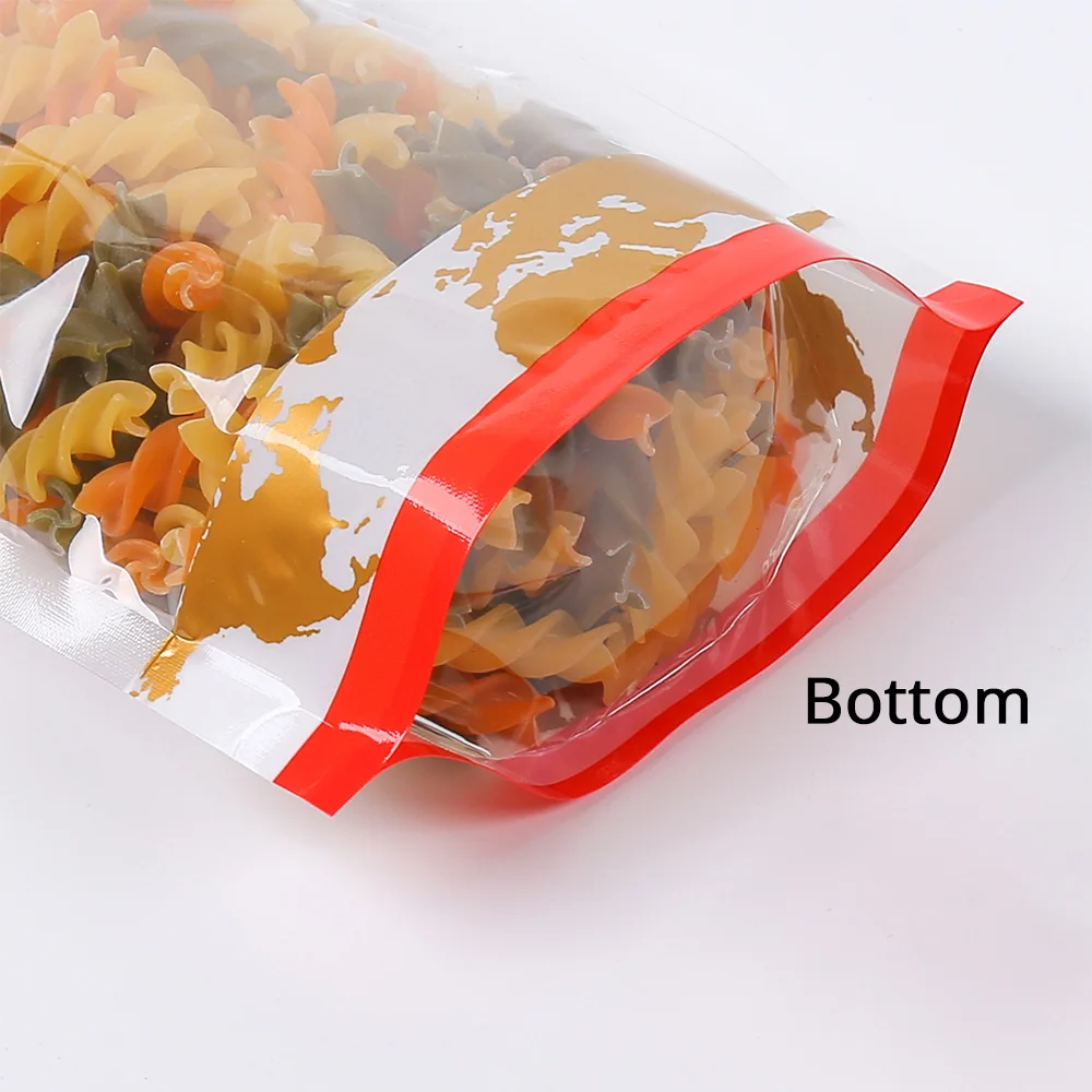 

100pcs/pack Clear Plastic Bags Recyclable Smell Bags Stand Up Nuts Crisps Pouches Kitchen Coffee Bean Storage Bags Zip Lock Bags