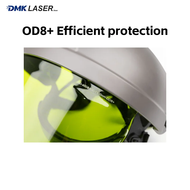 Фото Лазерная защитная маска DMK 190-450&800-1100нм OD8+ CE для защиты от излучения при лазерной сварке/резке/очистке волоконным лазером №3