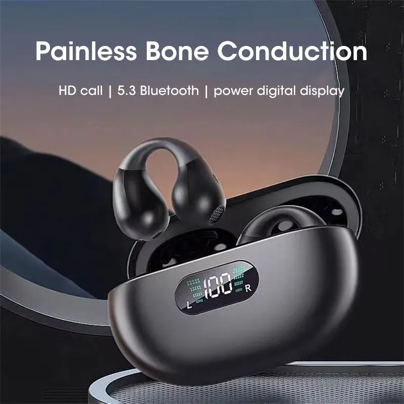 TWS For Ambie Wireless Earphones Bluetooth 5.3 Headphones Bone Conduction Headset Sport Earbuds Sound Earcuffs 1:1 Ear Earring