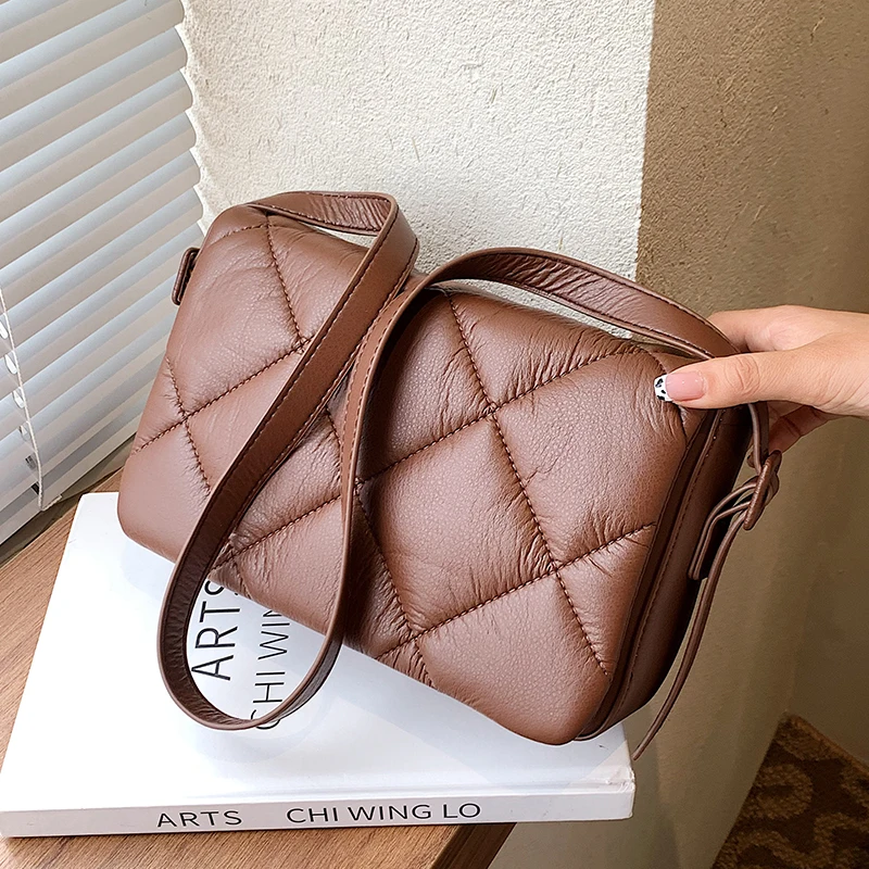 

Lattice Flap Underarm Bag 2022 New High-quality PU Leather Women's Designer Handbag Luxury Brand Shoulder Messenger Bag