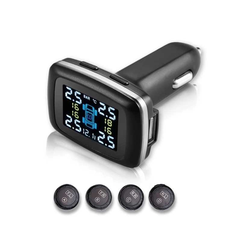 

TPMS Tire Pressure Monitoring System Adjustable 4 External/Internal