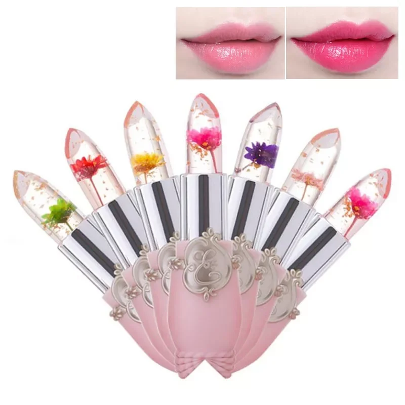 

NEW Jelly Flower Lipstick Temperature Color Changing Lip Balm Makeup Moisturizing Long Lasting Magic Lipsticks