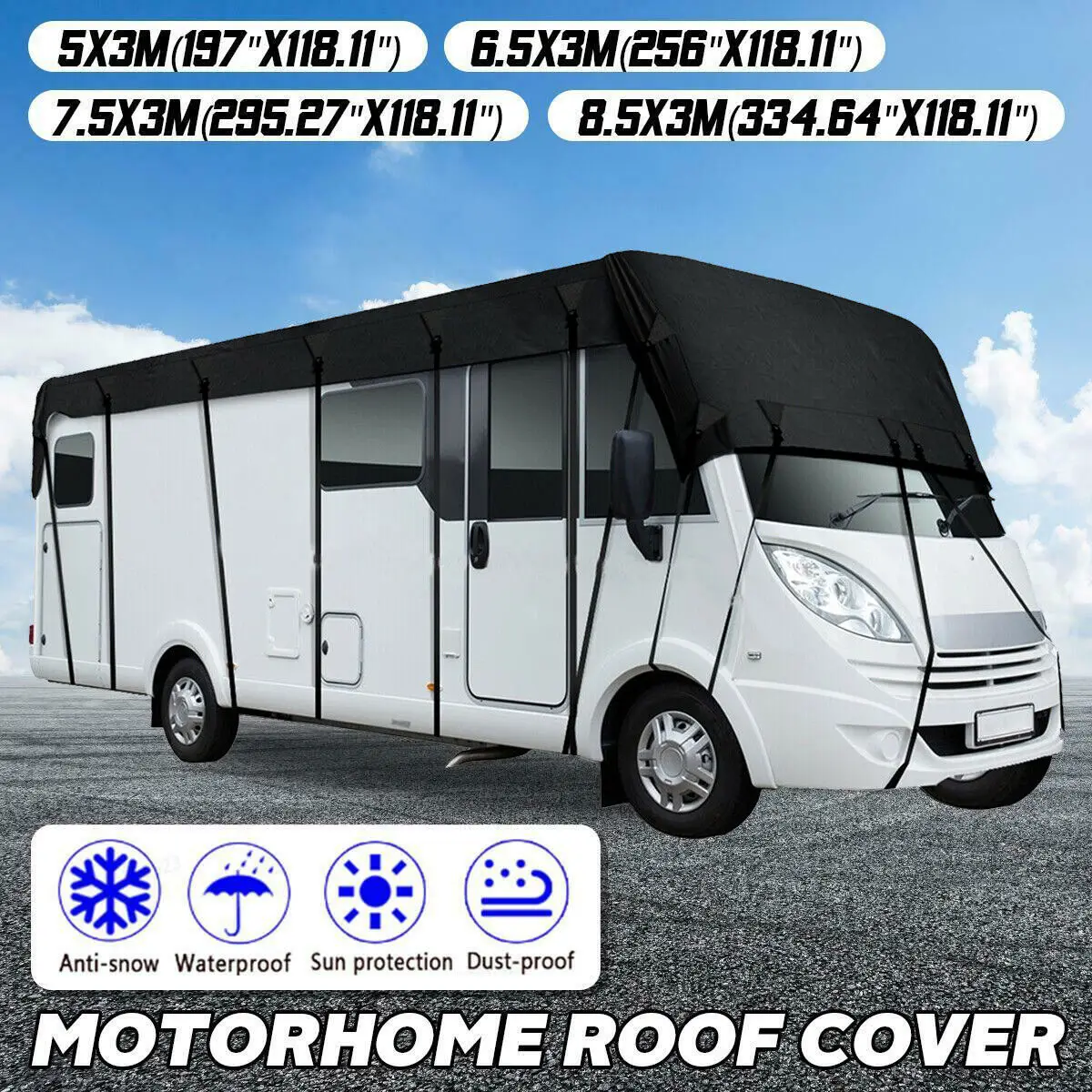 Tarpaulin 210d Waterproof Dust-proof Sunshade Anti-uv Protection Motorhome Camper Top Tarp Cover