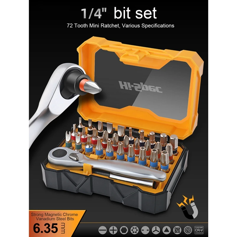 

31 PCS Common Screwdriver Bit Set 1/4'' 25mm Slotted Torx Hex Phillips Screw Driver Bit With A Magnetic Extension Shank Adapter