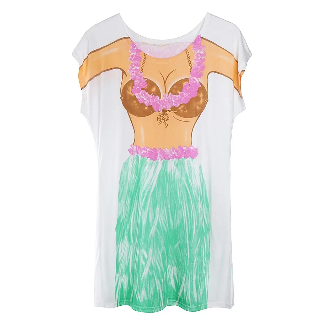 

Novelty Womens Beachwear Swimwear TShirt Girls Hen Party Long T-shirt Bikini Body Cover up Shirt Sleepwear Women Sexy Nightgown