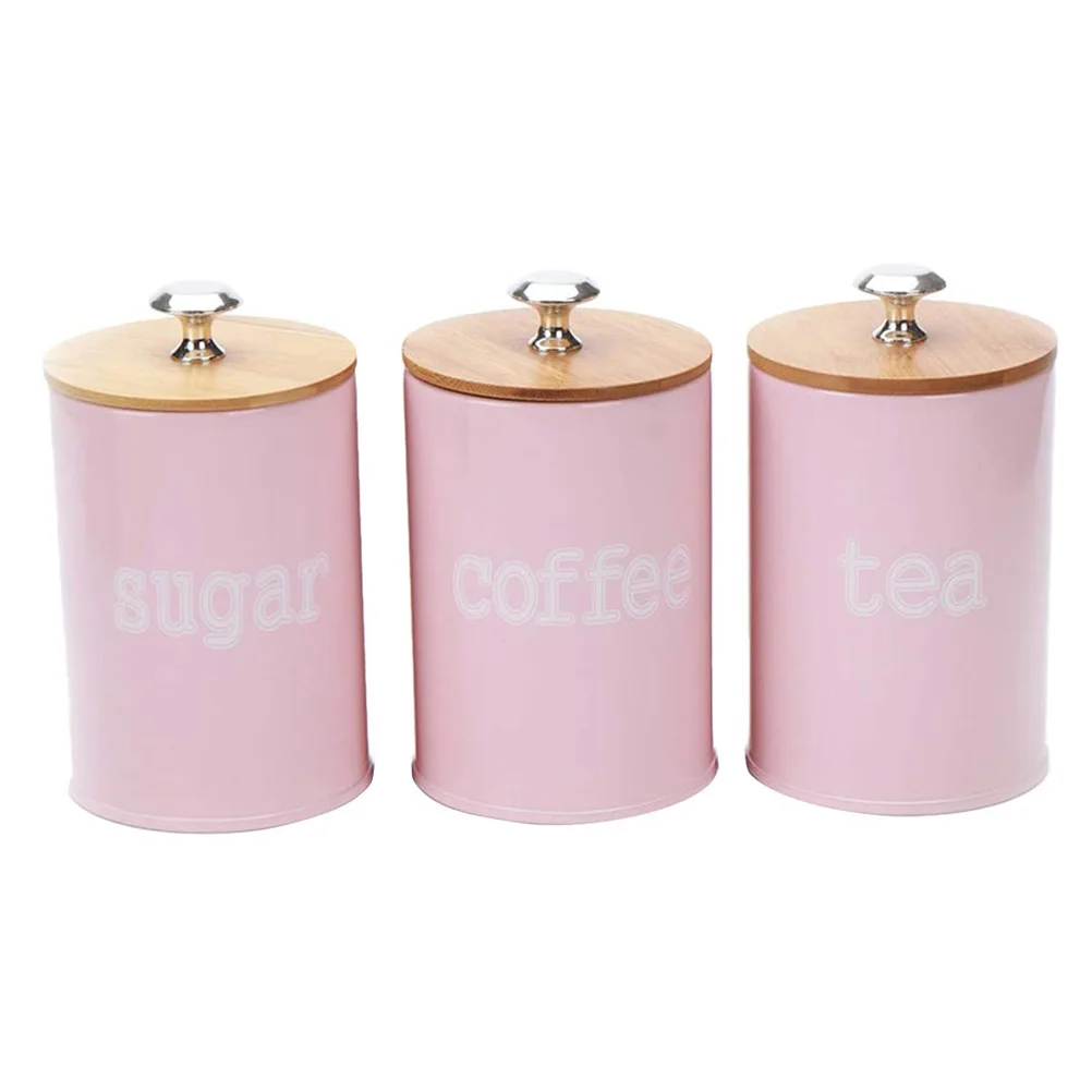 

Metal Canister with Lid Metal Tea Canisters Condiment Jar Metal Coffee Canister Tea Sugar Container Flour Storage Tins