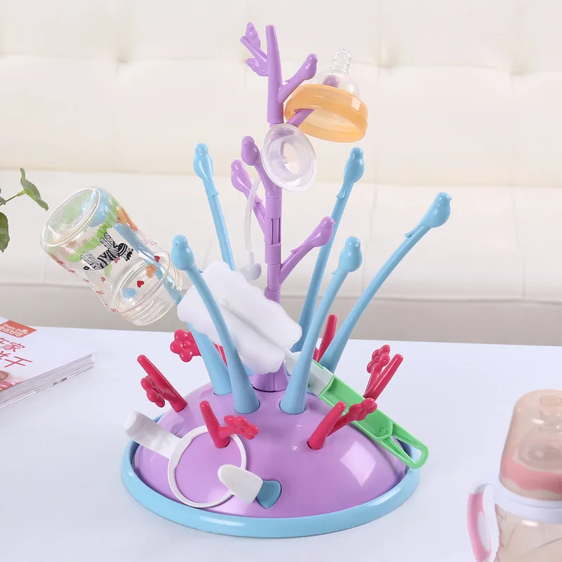 Baby Bottle Drying Rack Portable Newborn Feeding Milk Bottles Drainer Infant Pacifier Bottles Holder Detachable Shelf
