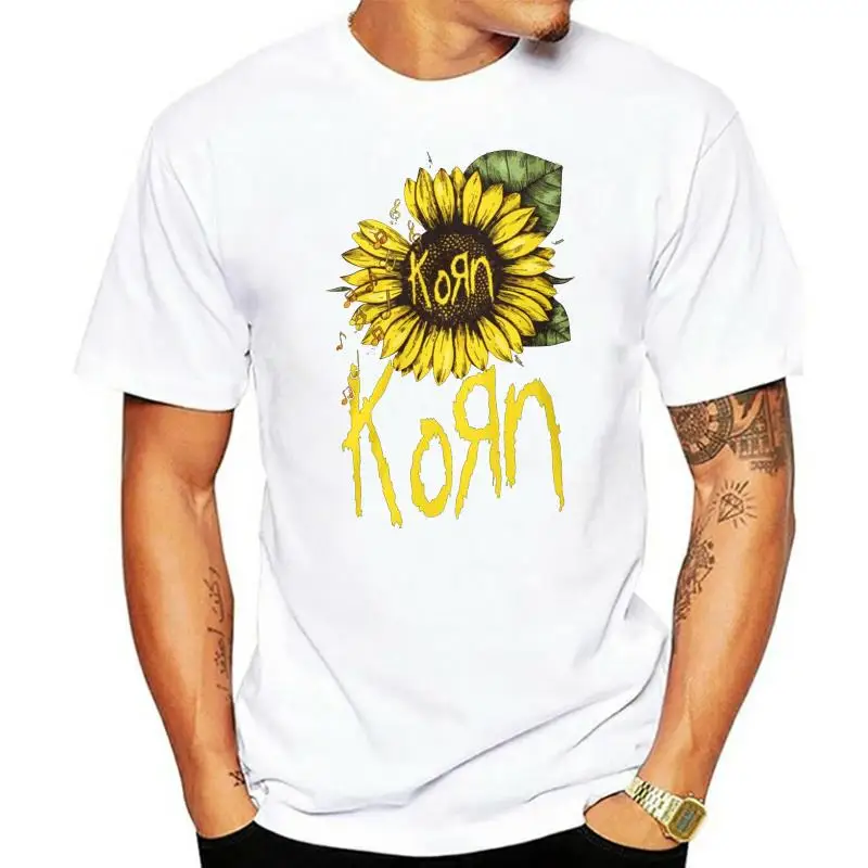 

K0rn Sunflower Nu футболка с металлическим ремешком, черная Хлопковая мужская футболка, Повседневная футболка с гордостью, Мужская модная футболка...