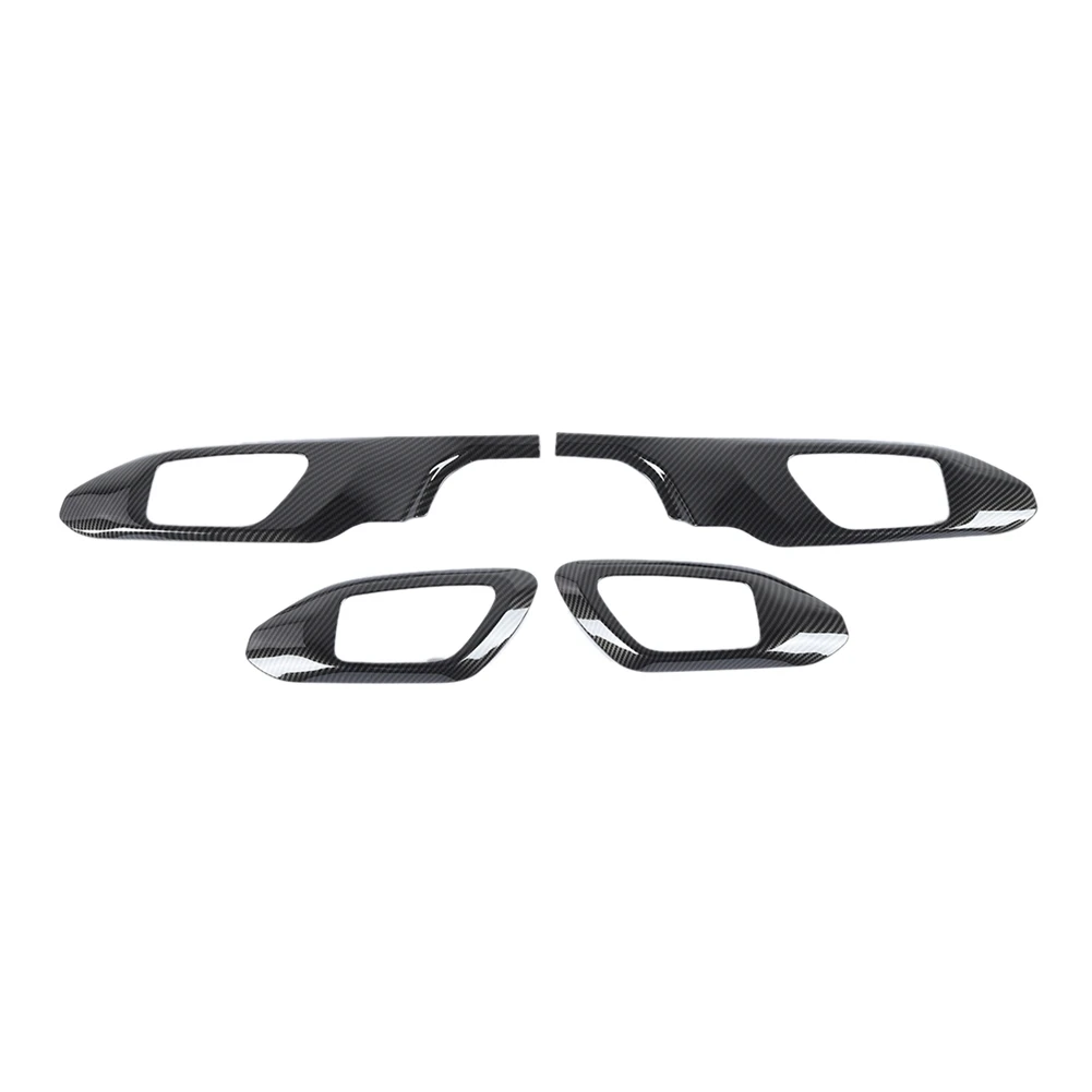 

For Jeep Compass 2021 2022 Car Inner Door Handle Panel Cover Trim Frame Decoration Sticker Accessories, Carbon Fiber