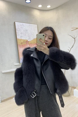 Fox Fur Coat with Sheepskin Leather Full Set Imitation Leather Natural Fox Fur Jacket Outdoor Luxury Women's 2023 Winter New