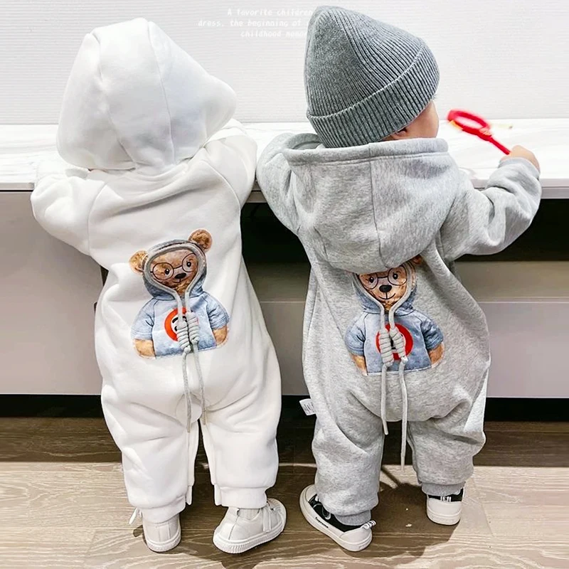 

New Newborn Baby Rompers Autumn Winter Baby Boys Costume Baby Girls Clothing Fashion Leisure Thicken Baby Jumpsuits 0-24 Months