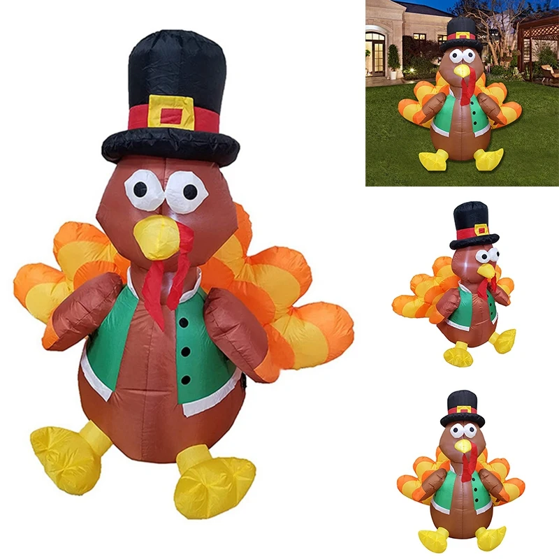 

Thanksgiving Inflatable Toy Doll Thanksgiving Decorations For Outdoor Led Light Thanksgiving Turkey Party Decor