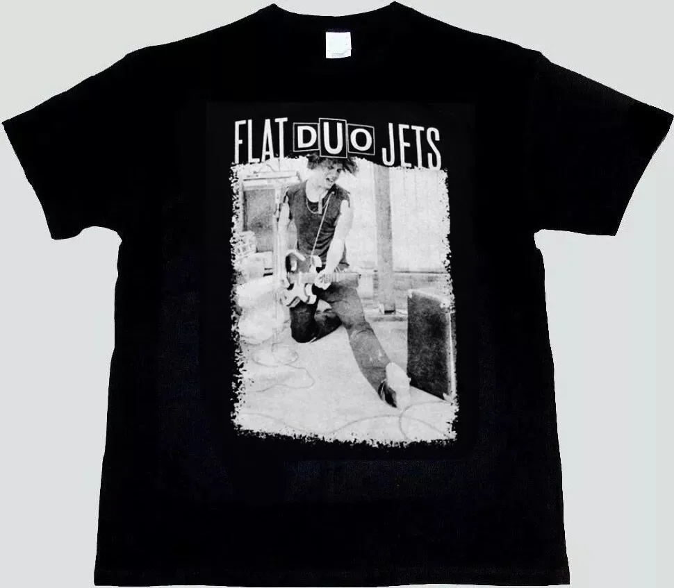 Футболка рок-группы FLAT DUO JETS в подарок для фанатов унисекс