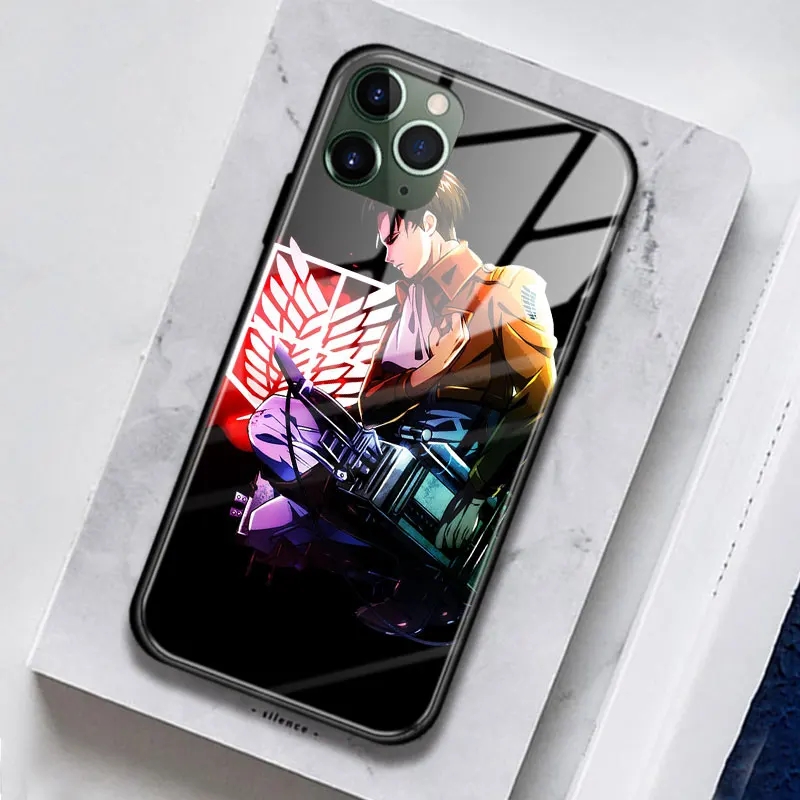 Стеклянный Мягкий силиконовый чехол для телефона Rival Attack on Titan iPhone SE 6s 7 8 Plus X XR XS 11 12