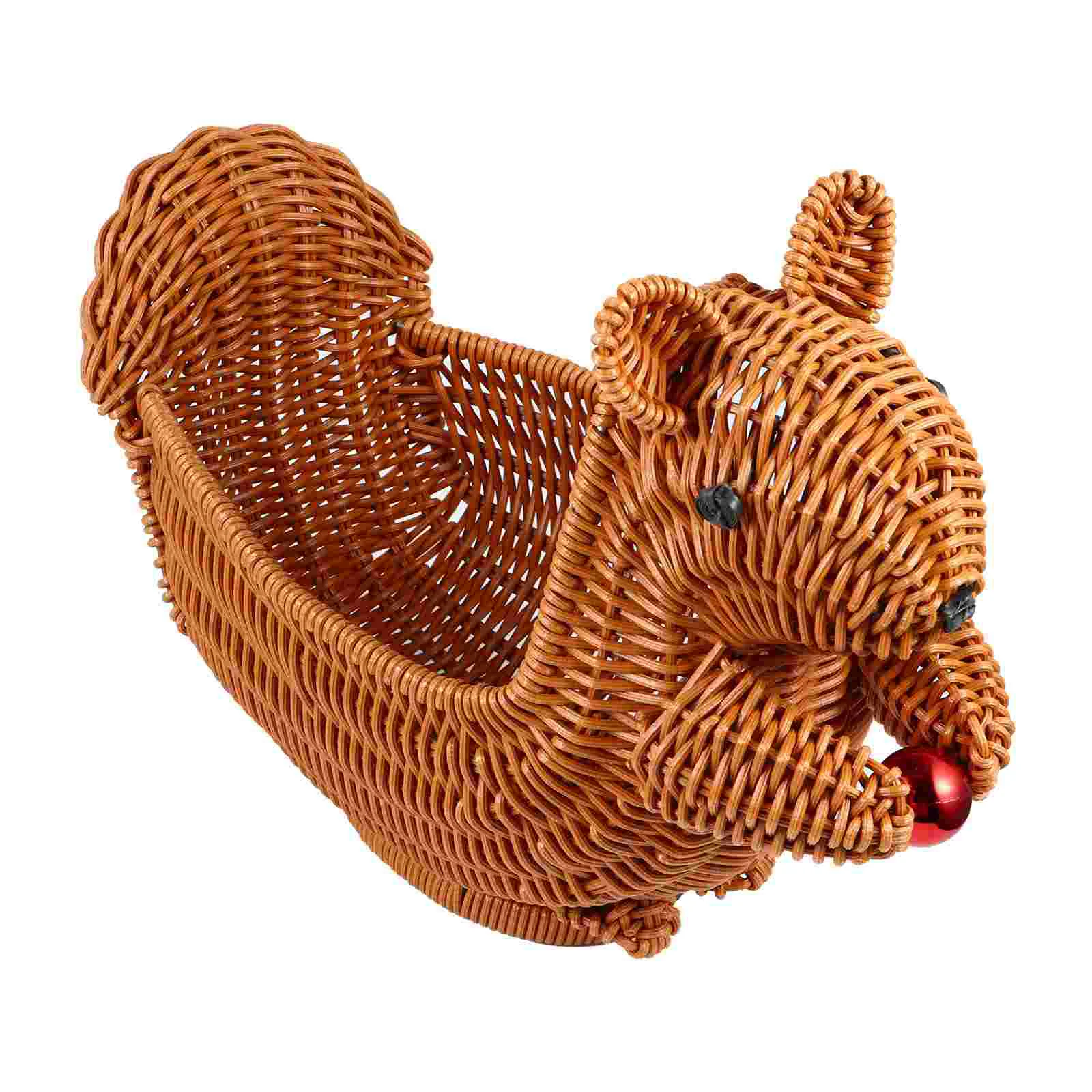 

Basket Fruit Woven Wicker Rattan Storage Bowl Serving Bread Tray Snack Decorative Baskets Squirrel Weaving Candy Weave Bowls