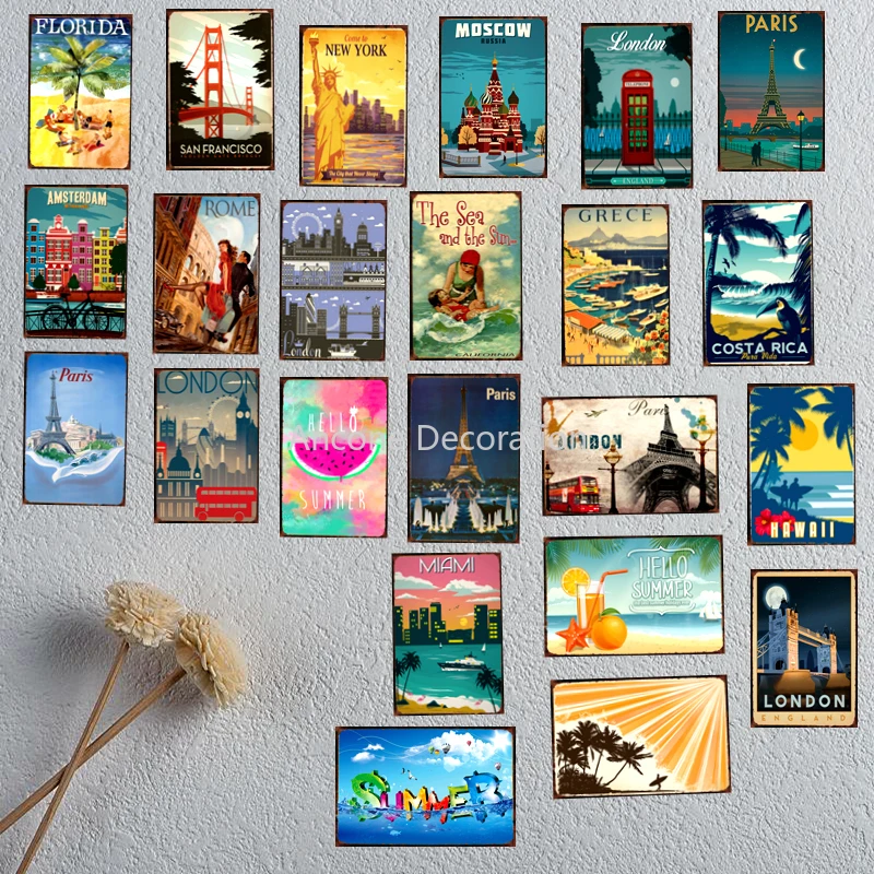 

Retro City New York Classic Vintage Tin Sign Metal Plate Iron Poster Wall Bar Restaurant Home Art Craft Decor