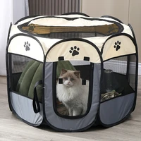 portable folding pet tent dog house indoor octagonal cage cat tent playpen puppy kennel easy operation fence outdoor dog pool