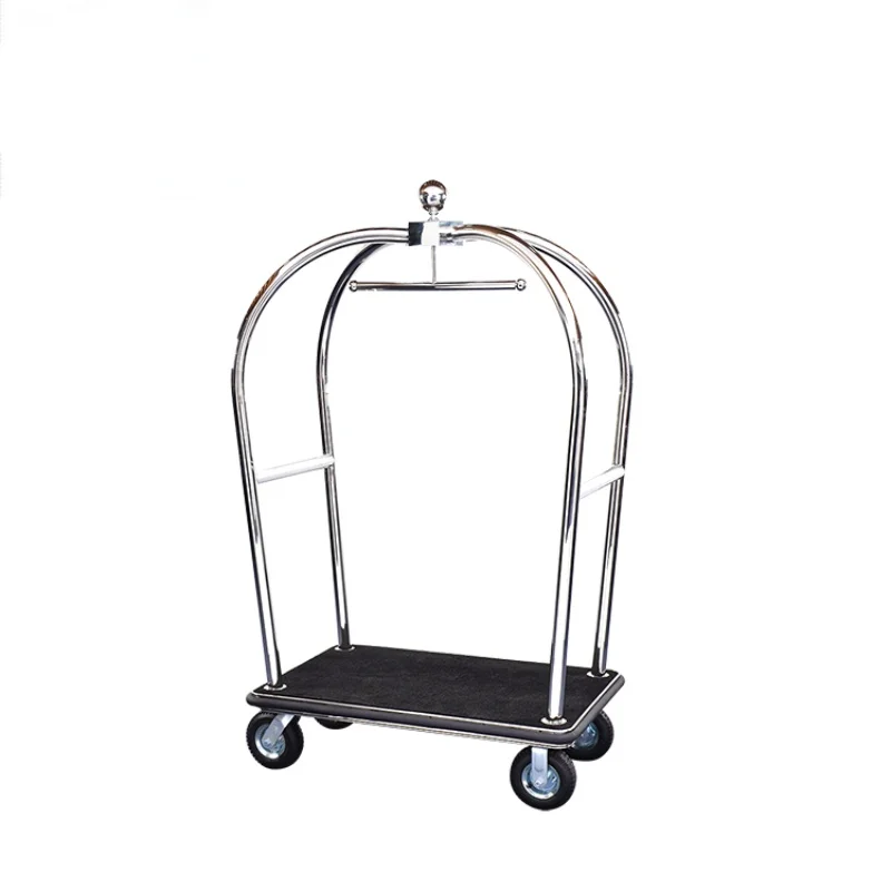 

Polished finish stainless steel construction concierge birdcage trolley luggage cart,luggage cart trolley hotel
