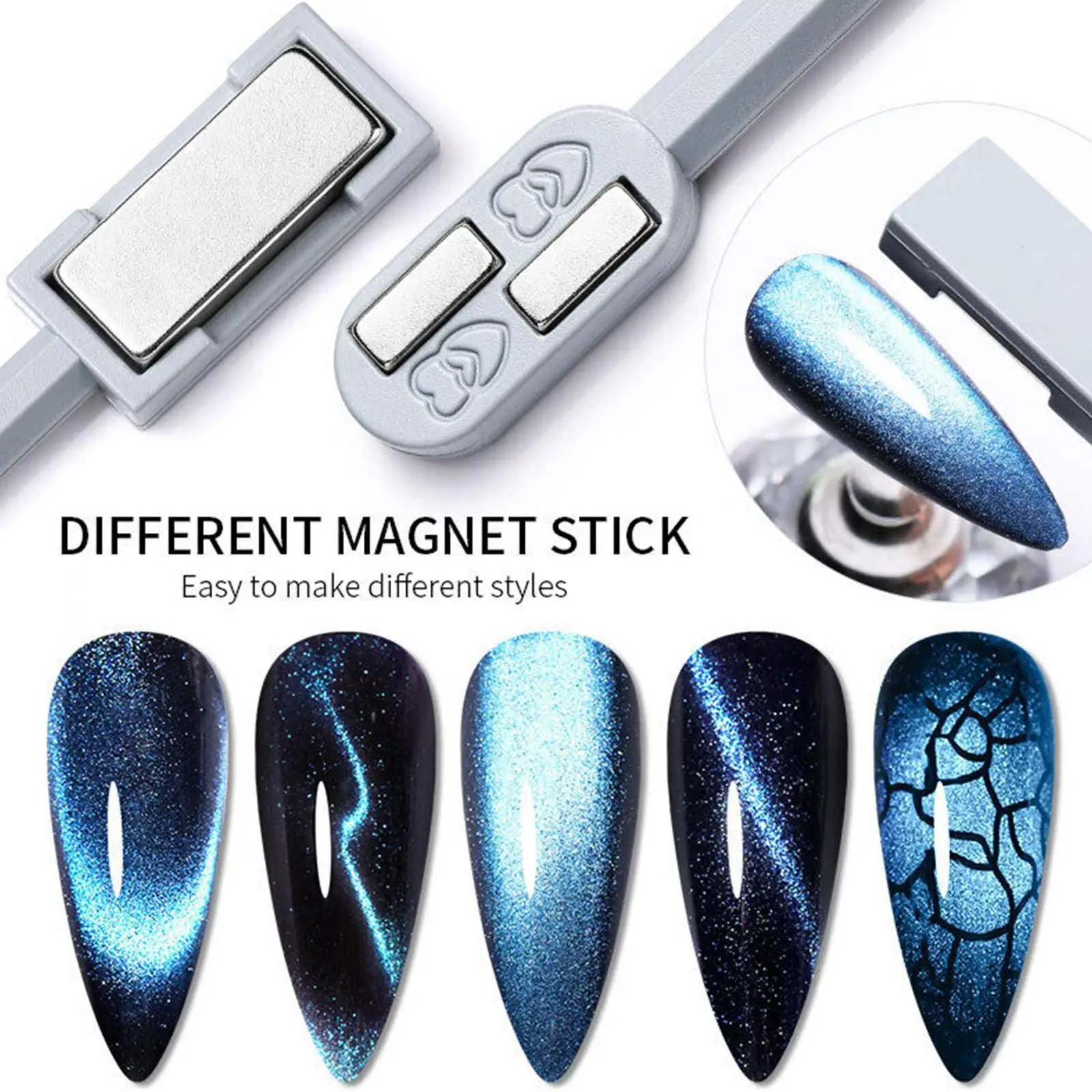 

Cat Eye Nail Magnet Tools Single Double Head Cat Eye Gel Magnet Stick Curved Line Strip 3D Designs For Polish Gel Nail Art Decor