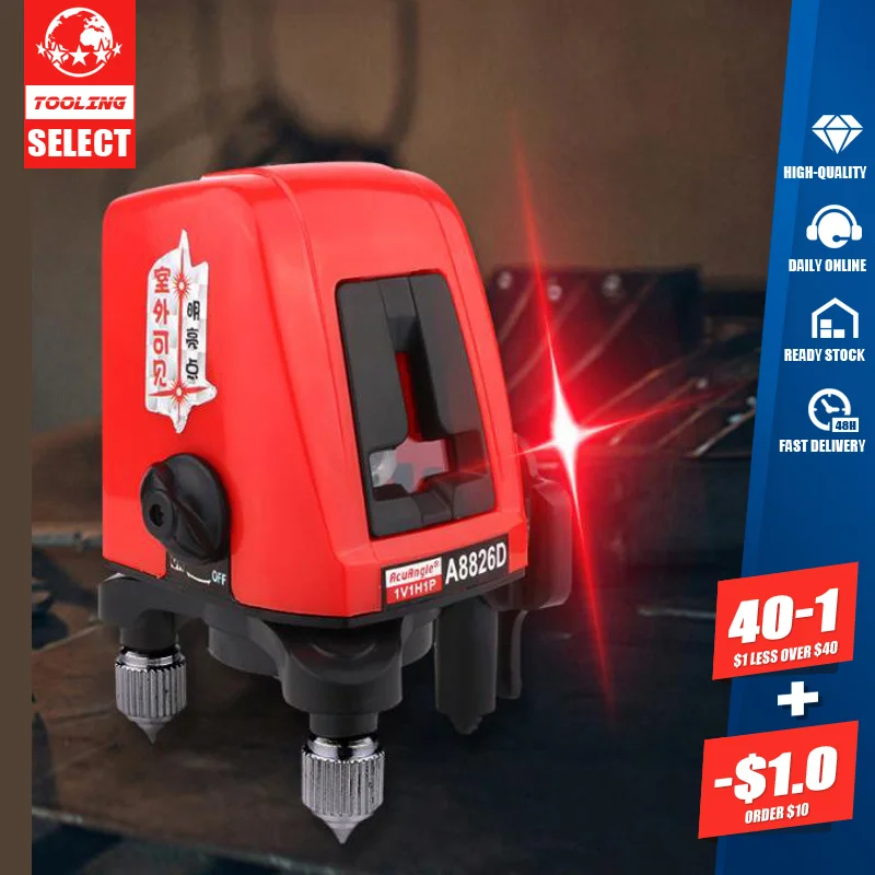 

MPT New 360 Laser Levels Laser 3D Self 2 Line Lasers Horizontal Vertical A8826D Tripod Mini Levels Range Finder