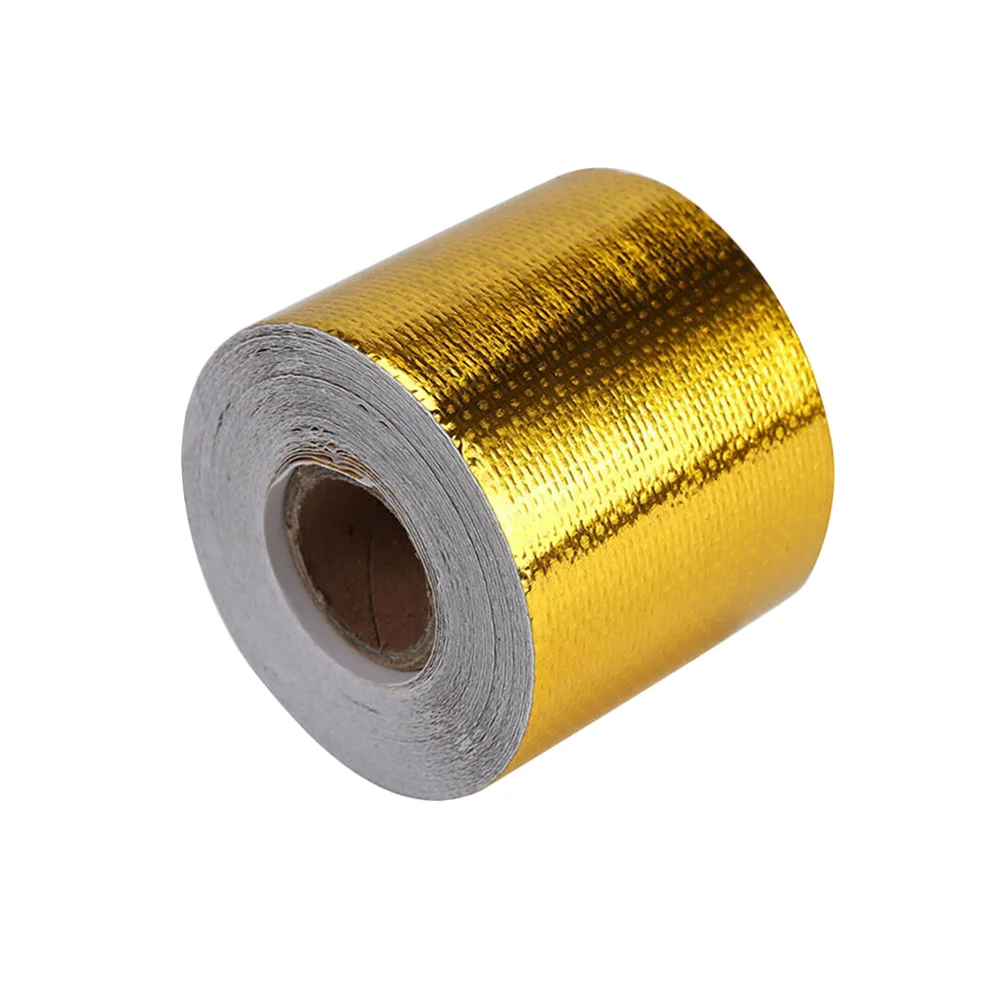 

50 Mm*02mm*10m Gold Trim Thermal Insulation Band Decorative Tape Refit Adhesive Motorcycle Heat Intake Wrap