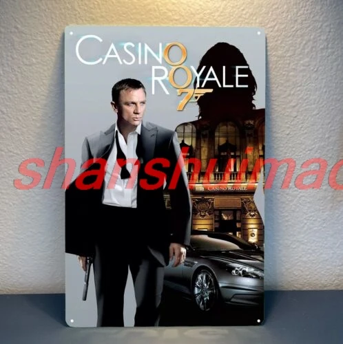 Металлический плакат из фильма Джейм-Буд 007 казино рояль жестяная вывеска