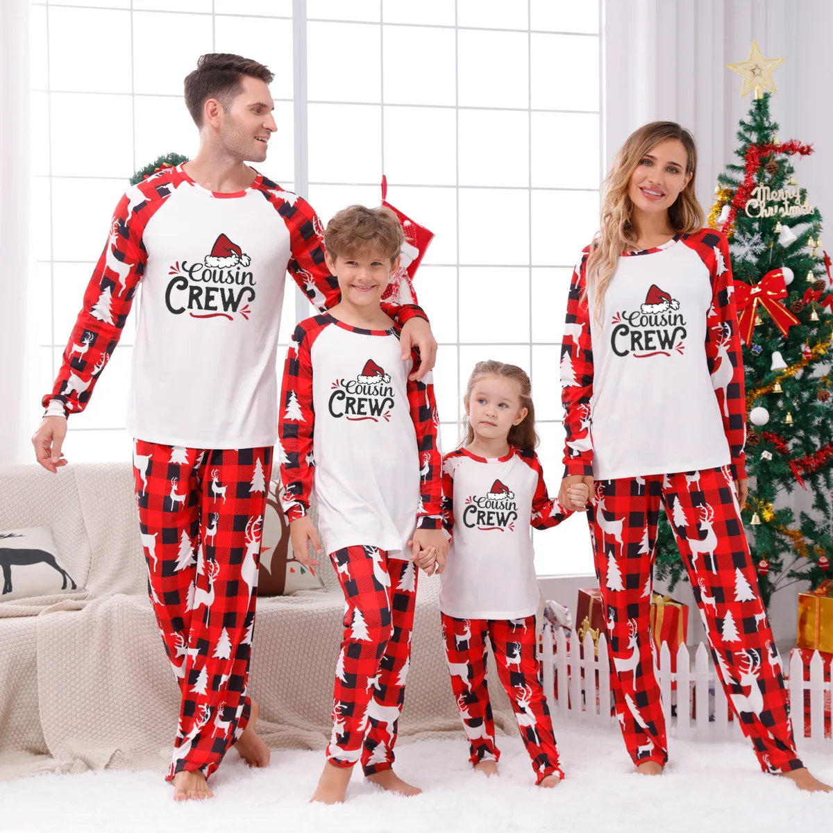 

New Family Christmas Pajamas Matching Outfits Adult Mother Kids New Year Print Sleepwear Xmas Pyjamas Family Clothing Sets Look