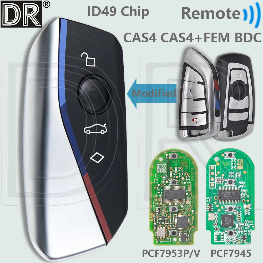 DR модифицированный CAS4 + FEM ID49 PCF7945 PCF7953 чип 315/433/434/868 МГц перекиксиметрический