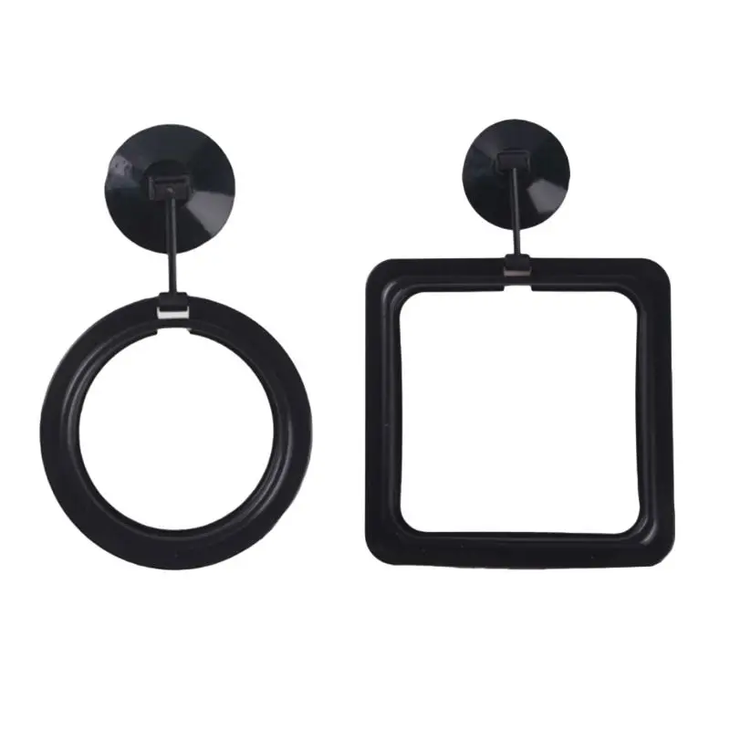 Fish Feeding Ring Floating  Feeder Circle with Suction Cup for Guppy Black 29EF