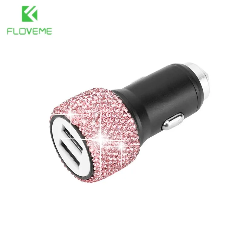 

Алмазное автомобильное зарядное устройство с двумя USB-портами, автомобильное зарядное устройство для прикуривателя, зарядное устройство д...