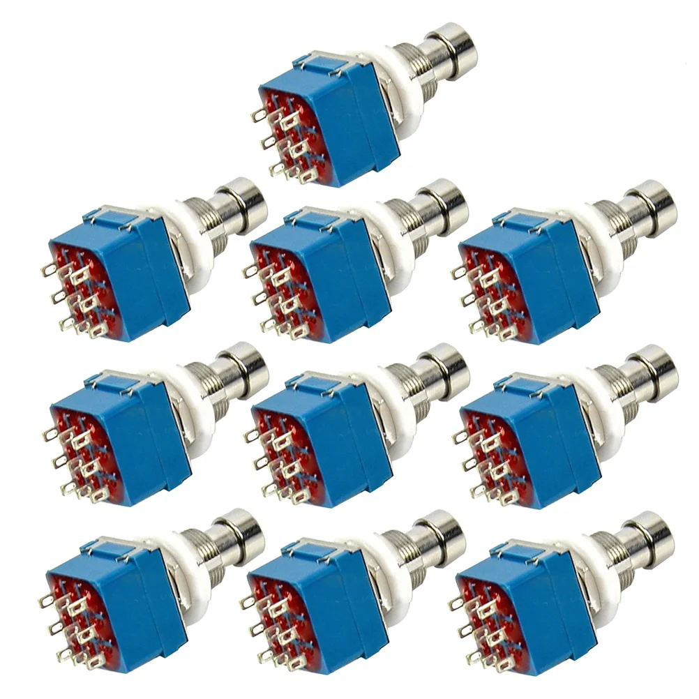 

10pcs Latching Box Stomp Guitar Effect Pedal Switch True Bypass Metal ( Blue )