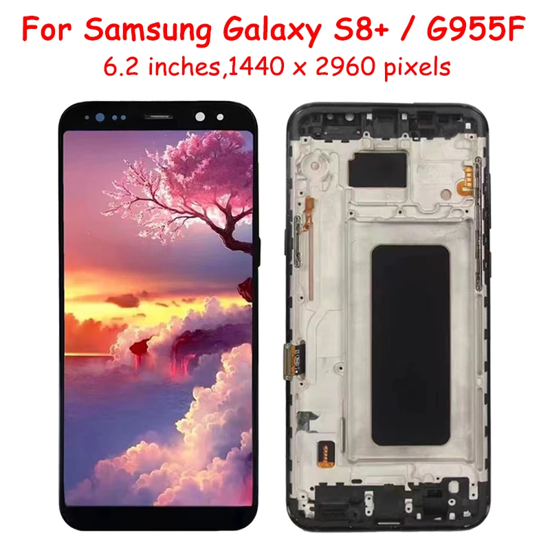 Tanie AAA + Wysokiej Jakości Do SAMSUNG Galaxy S8 Plus G955 G955F Wyświetlacz LCD Ekran Dotykowy Digitizer Montaż Z Czarną Ramką