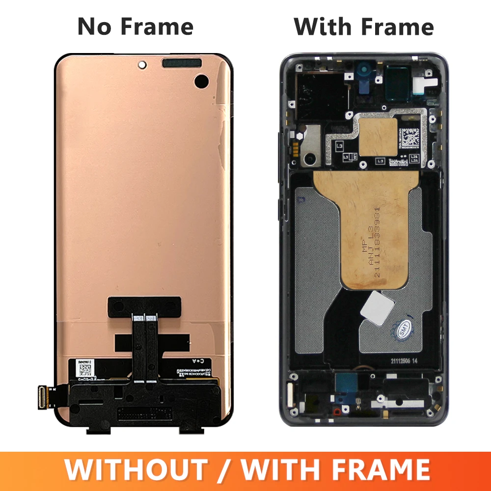 Kup 100% Oryginalny Dla Xiaomi Mi 12 Wyświetlacz LCD Ekran Digitizer Panel Dotykowy Wymiana Zespołu Dla Xiaomi Mi 12X Ekran Z Ramą