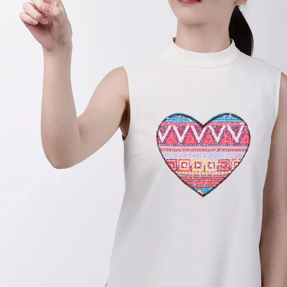 DIY вышитая нашивка аппликация в национальном стиле персиковое сердце ткань с